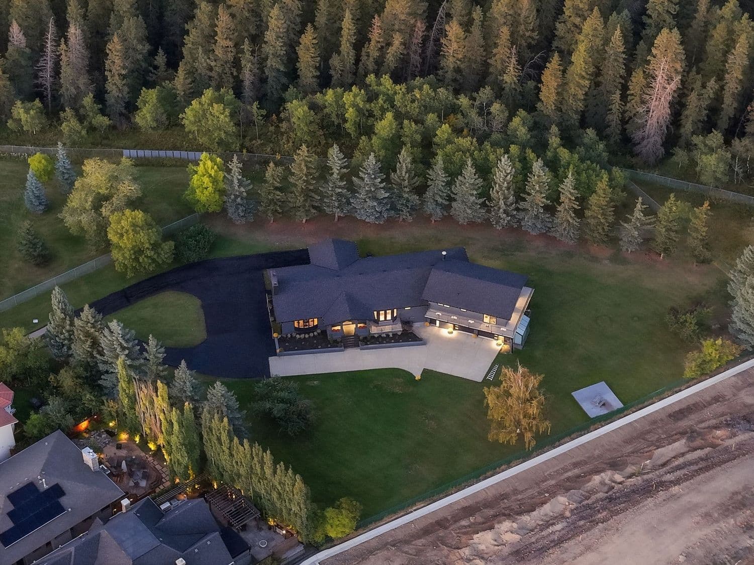 Sunset skyline — the property with downtown Calgary beyond