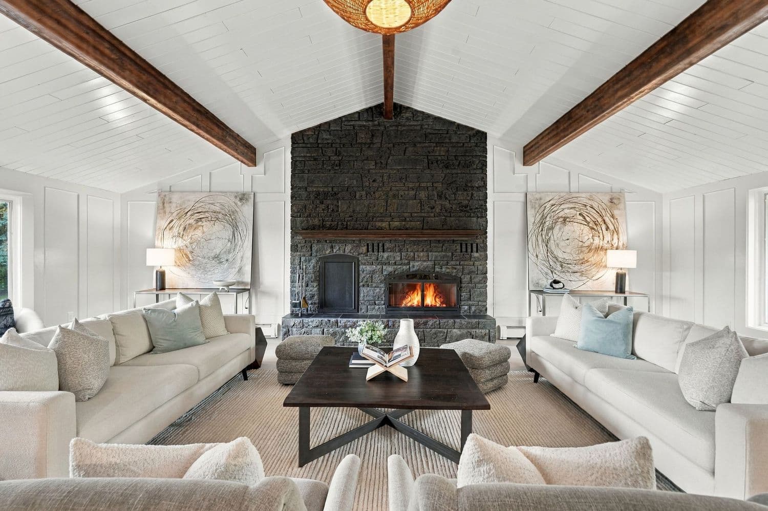 Open-concept living and dining area